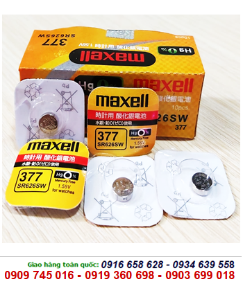 Maxell SR626SW-Pin 377, Pin Maxell SR626SW/377 Silver Oxide 1.55v (Loại vỉ 1viên)